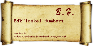 Bölcskei Humbert névjegykártya